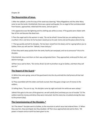 Study Notes on Matthew Chapter 28 | DOCX