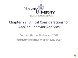 Cooper, Heron, &amp; Heward Chapter 29 Narrated Presentation | PPT