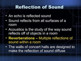 Sound Reflection Sign Chapter 29 Reflection and Refraction.ppt