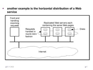  another example is the horizontal distribution of a Web
service
20.11.2022 21
 