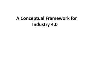 A Conceptual Framework for
Industry 4.0
 