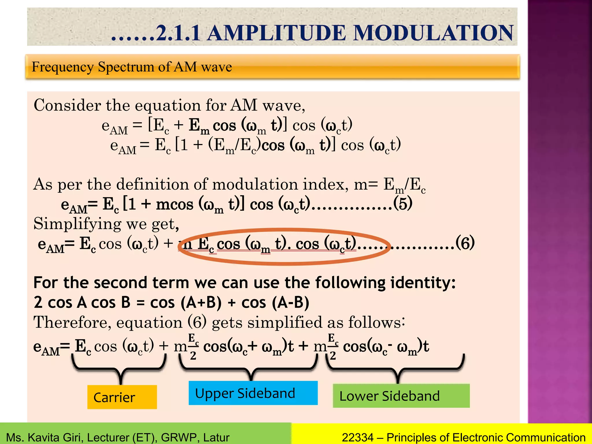 Amplitude Modulation and Frequency Modulation | PPTX