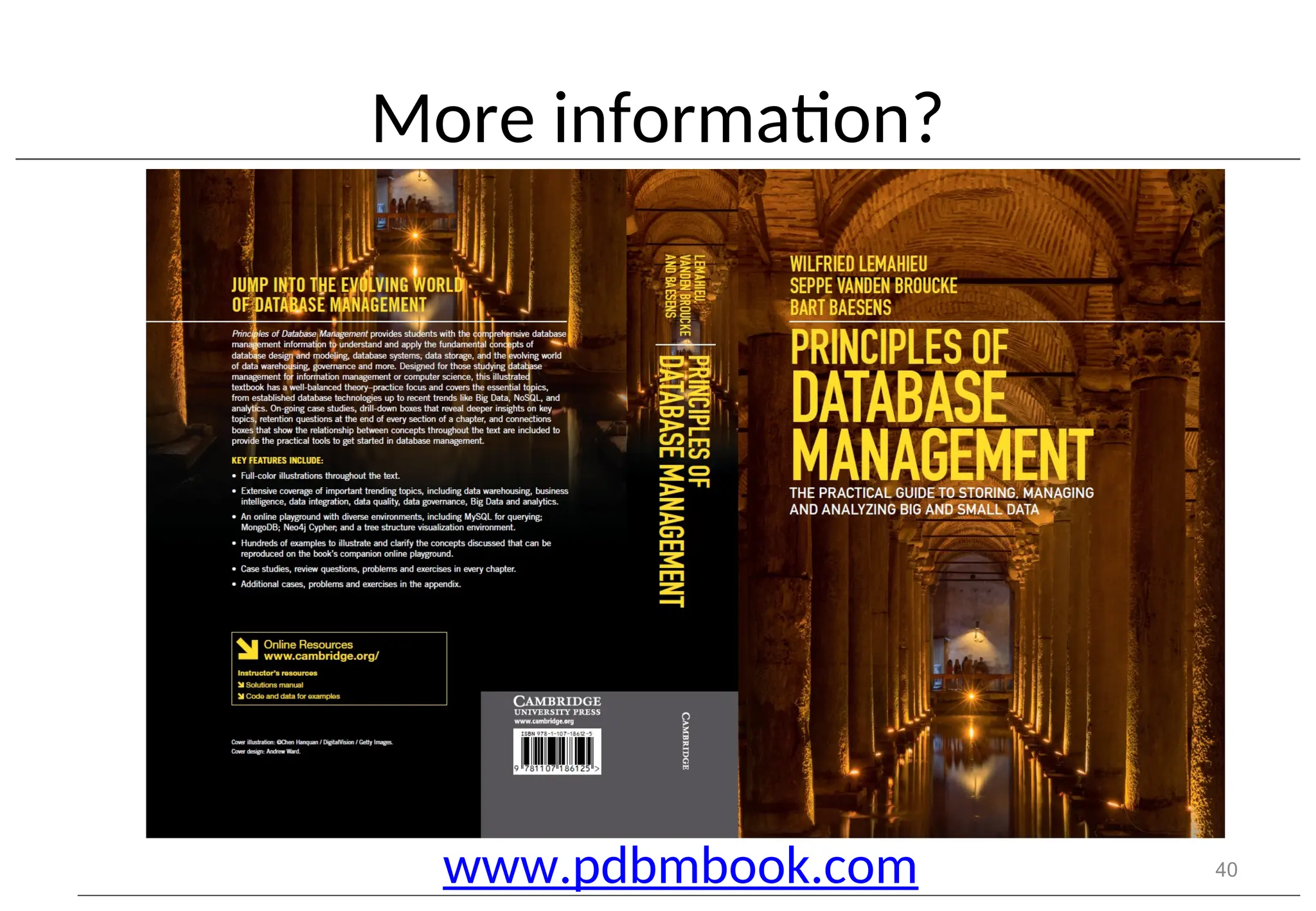 More information? www.pdbmbook.com 40 