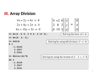 7
CHAPTER 3
III. Array Division
 