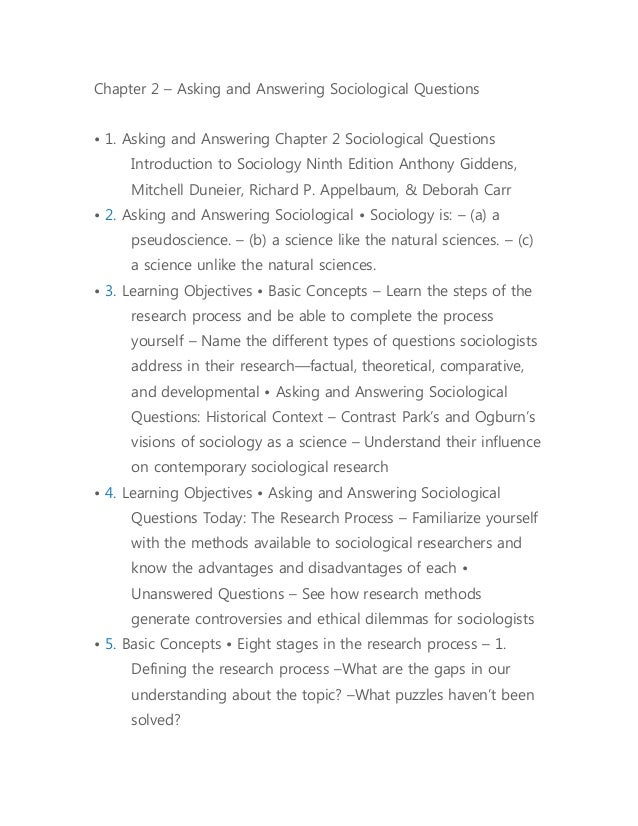 sociological questions
