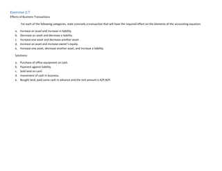 Chapter 2 basic financial statements exercise | DOCX