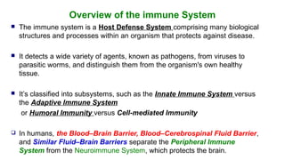 Overview of the immune System
 The immune system is a Host Defense System comprising many biological
structures and proce...