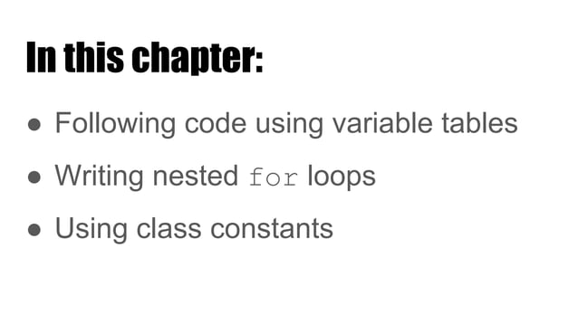 Nested For Loops and Class Constants in Java | PPTX