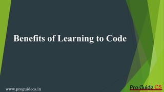 Chapter 2 Benefits of Learning to Code | PPT