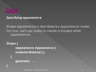 VISUAL REALITY AND VRML [Chapter 2 - BUILDING PRIMITIVE SHAPES] | PPTX