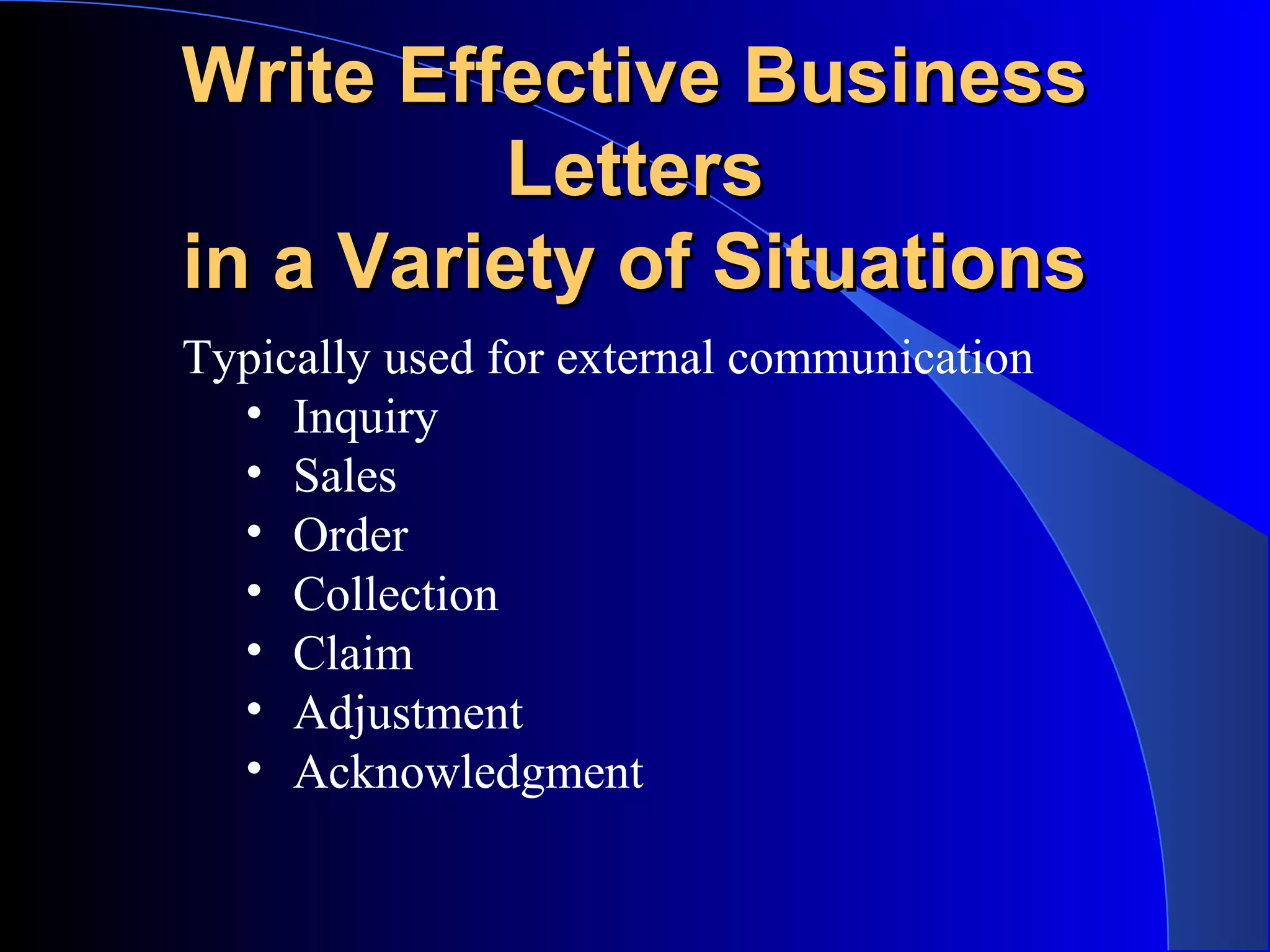 Chapter 2 business letters | PPT
