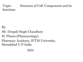 CHAPTER 2 CELL for D. Phrarm 1st year... | PPTX