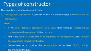 default arguments in default constructor for members... Chapter2_Class Fundamentals 1. pptx ok byee | PPTX