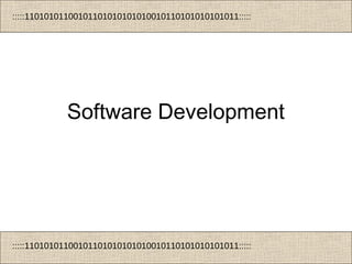 :::::11010101100101101010101010010110101010101011:::::
:::::11010101100101101010101010010110101010101011:::::
Software Development
 
