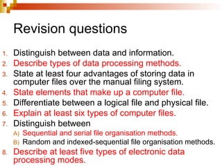 Chapter 2 Data Processig Chapter 2 data processing( computer form 3).ppt