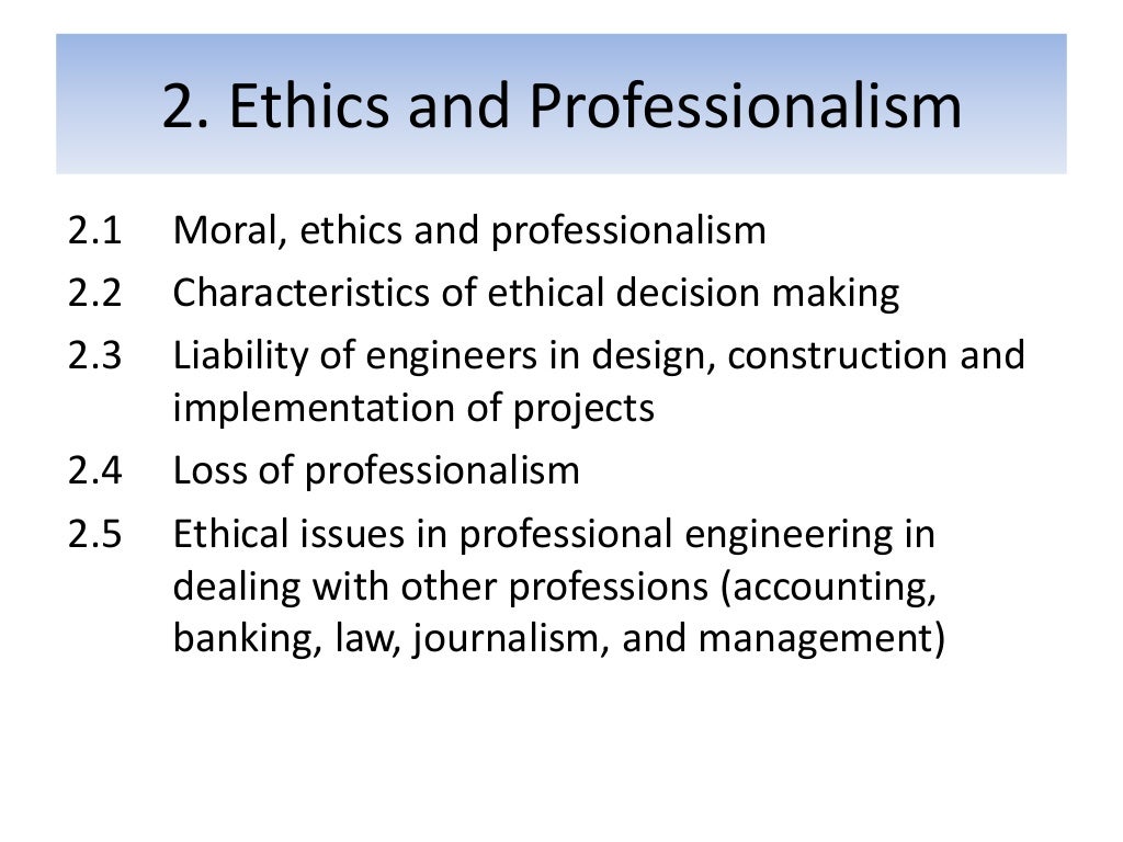 essay of ethics and professionalism