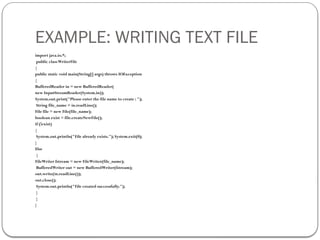Chapter 2 File I O in Java.pptx for computer science | PPTX