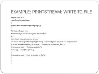 Chapter 2 File I O in Java.pptx for computer science | PPTX