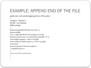 Chapter 2 File I O in Java.pptx for computer science | PPTX