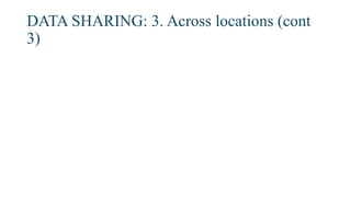 DATA SHARING: 3. Across locations (cont
3)
 