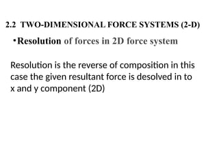 Resolution 2 Force Chapter 2 Force System NEW 2Dimensional force system.pptx