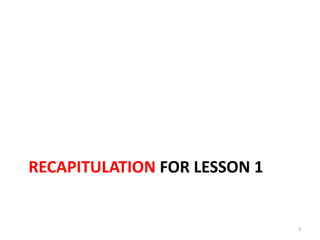 RECAPITULATION FOR LESSON 1
3
 