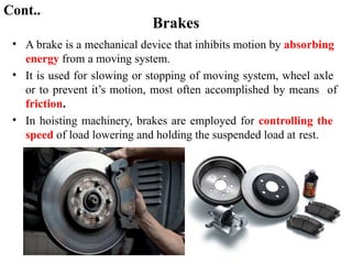 Rest Brake Design of Materials Handling Equipment, Hoisting Equipment Lecture Note ...