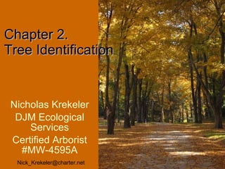 Nicholas Krekeler DJM Ecological Services Certified Arborist #MW-4595A Chapter 2. Tree Identification  [email_address] 