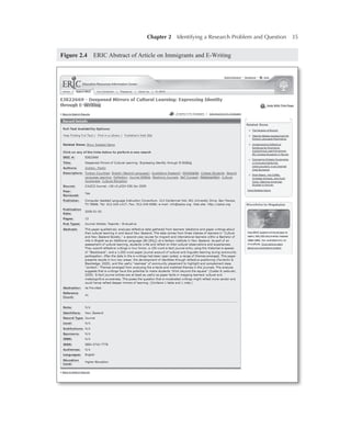 Chapter 2   Identifying a Research Problem and Question

Figure 2.4   ERIC Abstract of Article on Immigrants and E-Writing

35

 