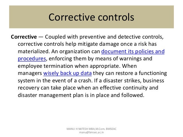examples of preventive internal controls Internal control systems for auditor independence.