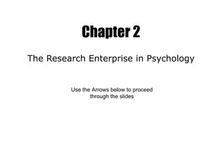 Chapter 2 The Research Enterprise in Psychology Use the Arrows below to proceed through the slides 