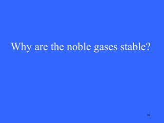Why are the noble gases stable?

16

 