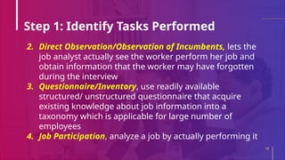 Job Task Observation Chapter 2 Job Analysis and Evaluation - Industrial/Organizational ...