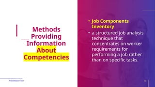 Chapter 2 Job Analysis and Evaluation - Industrial/Organizational ...