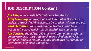 Job Paragraph Chapter 2 Job Analysis and Evaluation - Industrial/Organizational ...