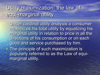 Chapter 2 law of diminshing marginal utility | PPT