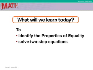 (8) Lesson 2.2 - Solve Two-Step Equations