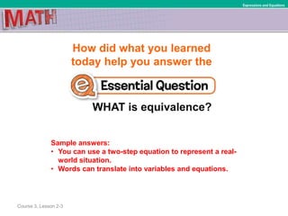 (8) Lesson 2.3 - Write Two-Step Equations | PPTX