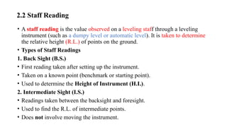 Dumpy Level Staff R Reading chapter 2leveling (1) Leveling devices such as spirit levels, dumpy ...