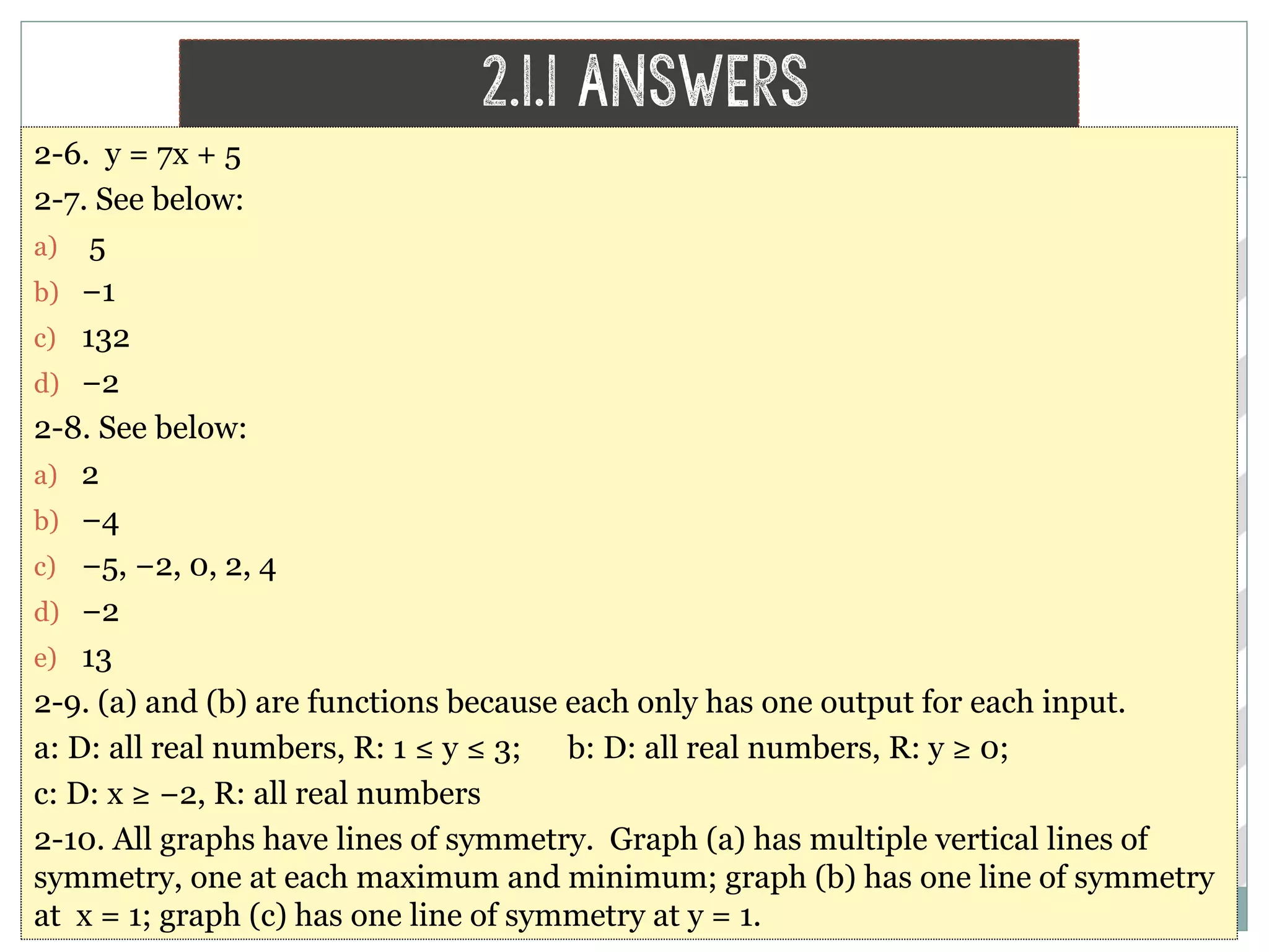 Chapter 2 Linear Functions | PPT