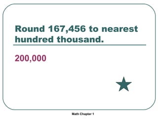 Round 167,456 to nearest hundred thousand. 200,000 