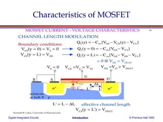 Digital Integrated Circuits © Prentice Hall 1995Introduction
Characteristics of MOSFET
 