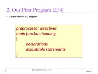 Overview of C Programming (CSE115/CS1010) | PPTX