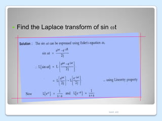 

Find the Laplace transform of sin t

MAR JKE

 