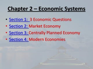 Chapter 2 Notes   Economic Systems