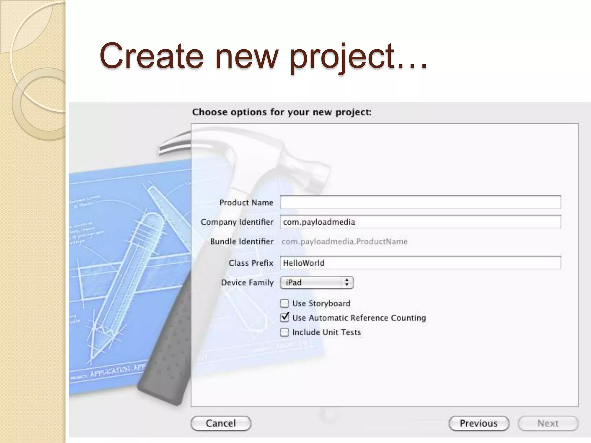 Create new project…
 
