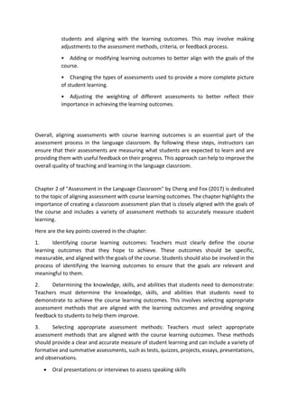 Modifying Assessment Chapter 2 of - Assessment in the Language Classroom- by Cheng and Fox ...