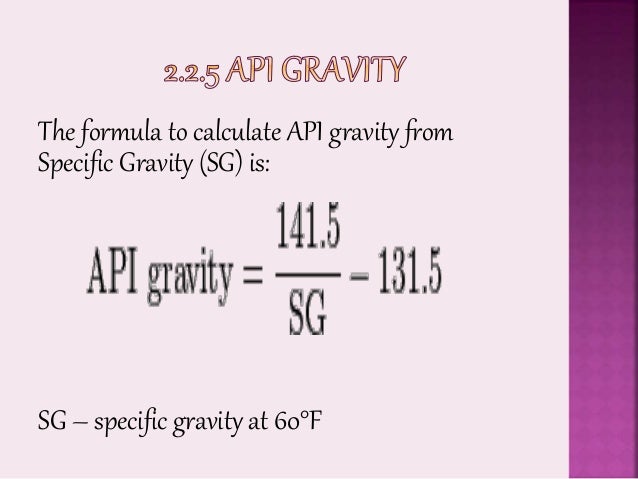 api formula Classifications of Crude Oil api formula Classifications of Crude Oil