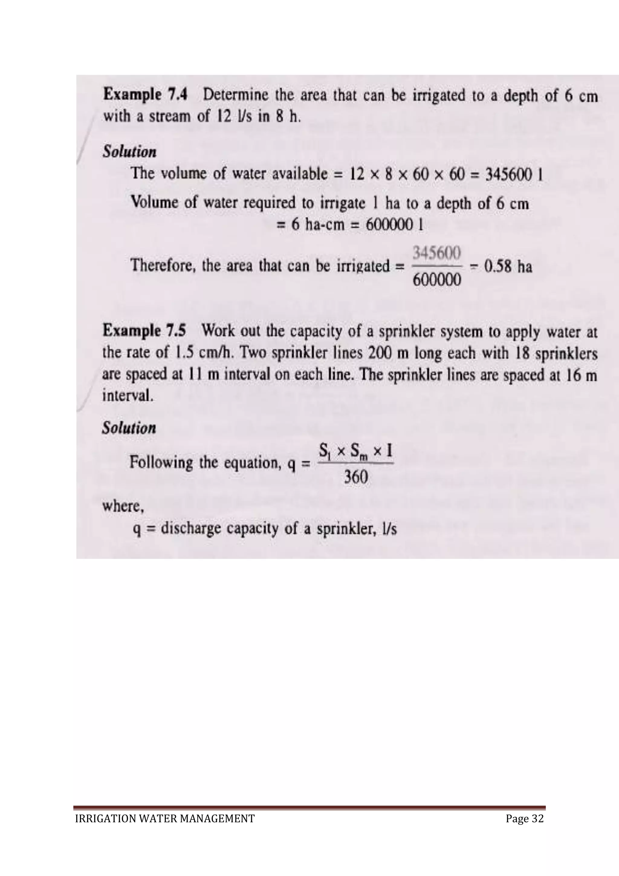 IRRIGATION WATER MANAGEMENT Page 32
 