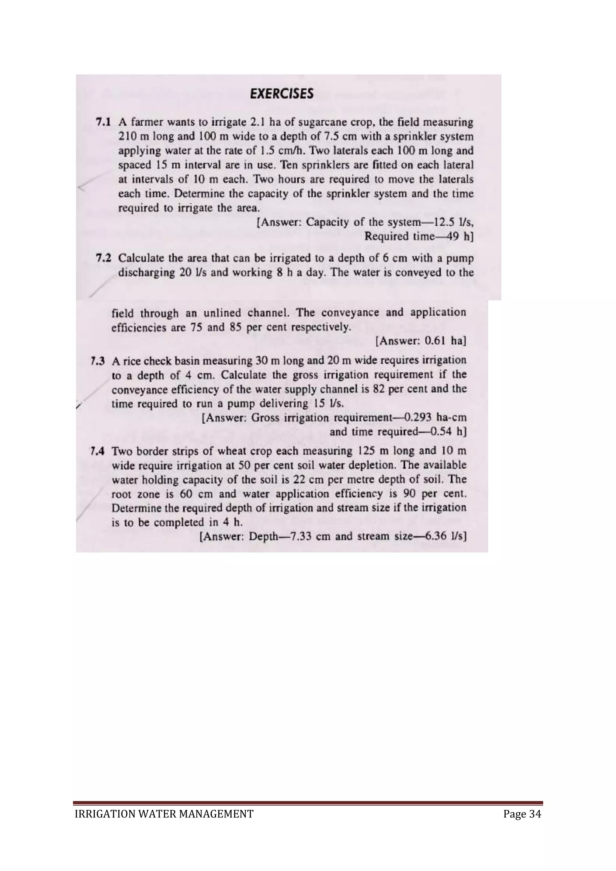 IRRIGATION WATER MANAGEMENT Page 34
 